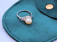 Zilveren ring met grote akoya parel - afbeelding 2 van  6