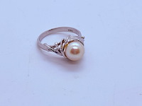 Zilveren ring met grote akoya parel - afbeelding 4 van  6
