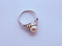 Zilveren ring met grote akoya parel - afbeelding 5 van  6