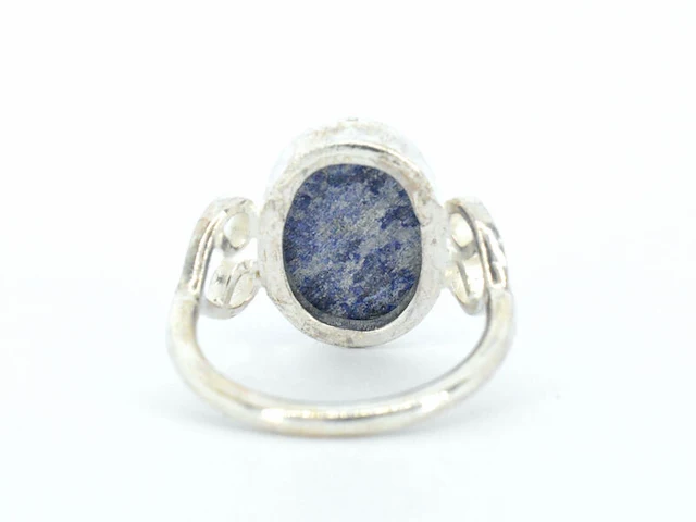 Zilveren sterling ring met blauwe edelsteen - afbeelding 4 van  6