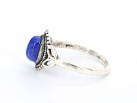 Zilveren sterling ring met een blauwe edelsteen - afbeelding 2 van  6