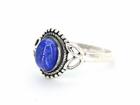 Zilveren sterling ring met een blauwe edelsteen - afbeelding 3 van  6