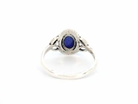 Zilveren sterling ring met een blauwe edelsteen - afbeelding 4 van  6
