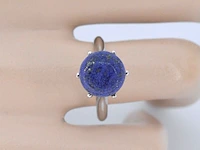 Zilveren sterling ring met natuurlijke lapis lazuli - juwelierskwaliteit - afbeelding 2 van  9