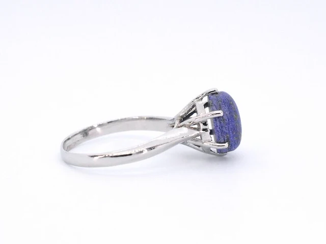 Zilveren sterling ring met natuurlijke lapis lazuli - juwelierskwaliteit - afbeelding 4 van  9