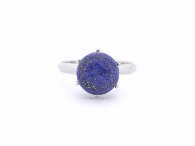 Zilveren sterling ring met natuurlijke lapis lazuli - juwelierskwaliteit - afbeelding 5 van  9