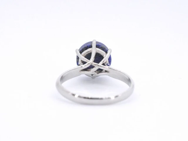 Zilveren sterling ring met natuurlijke lapis lazuli - juwelierskwaliteit - afbeelding 6 van  9