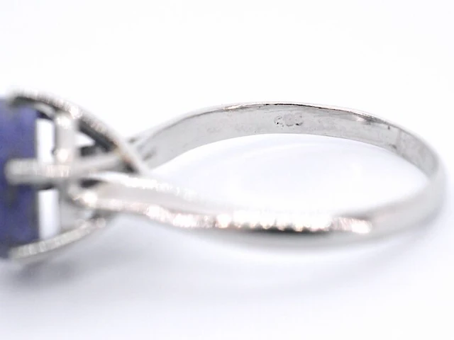 Zilveren sterling ring met natuurlijke lapis lazuli - juwelierskwaliteit - afbeelding 7 van  9