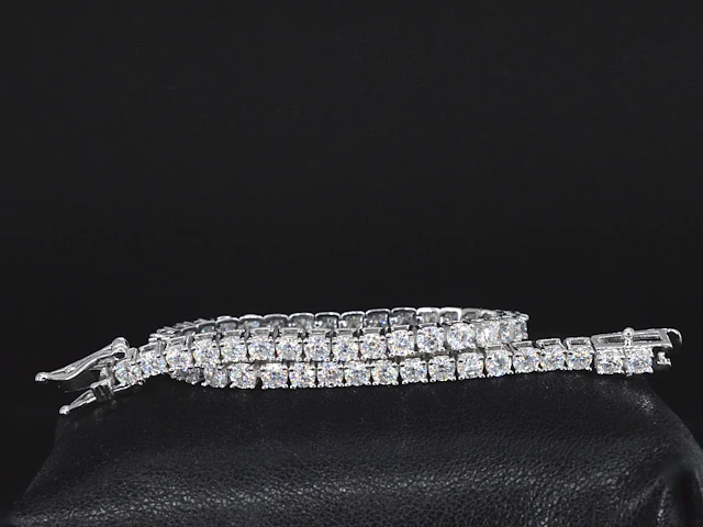 Zilveren tennisarmband, moissaniet 5.50 ct - afbeelding 1 van  4
