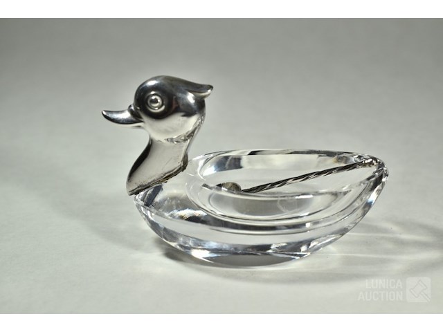 Zilveren/kristallen zoutvaatje - afbeelding 2 van  7