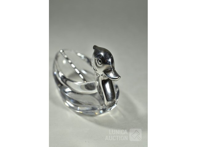 Zilveren/kristallen zoutvaatje - afbeelding 4 van  7