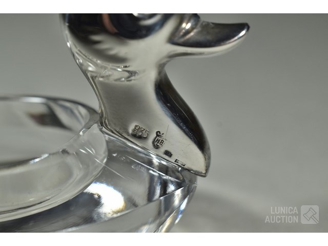 Zilveren/kristallen zoutvaatje - afbeelding 5 van  7