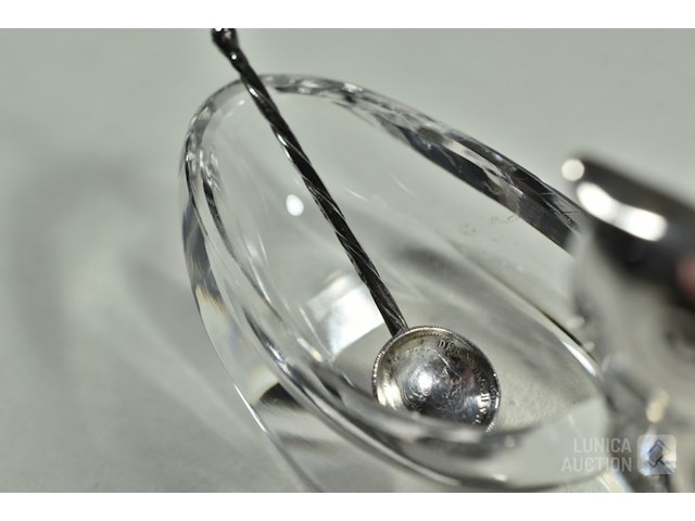 Zilveren/kristallen zoutvaatje - afbeelding 6 van  7