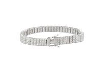 Zilverkleurige armband bezet met briljanten - afbeelding 2 van  9