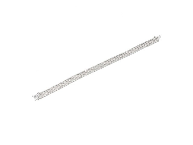 Zilverkleurige armband bezet met briljanten - afbeelding 5 van  9