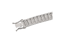 Zilverkleurige armband bezet met briljanten - afbeelding 7 van  9