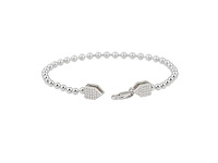 Zilverkleurige ronde armband bezet met briljanten - afbeelding 5 van  7