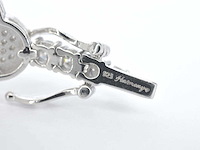 Zilverkleurige schakelarmband bezet met briljanten - afbeelding 7 van  8