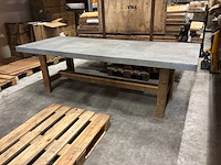 Zink en houten tuintafel - afbeelding 2 van  4