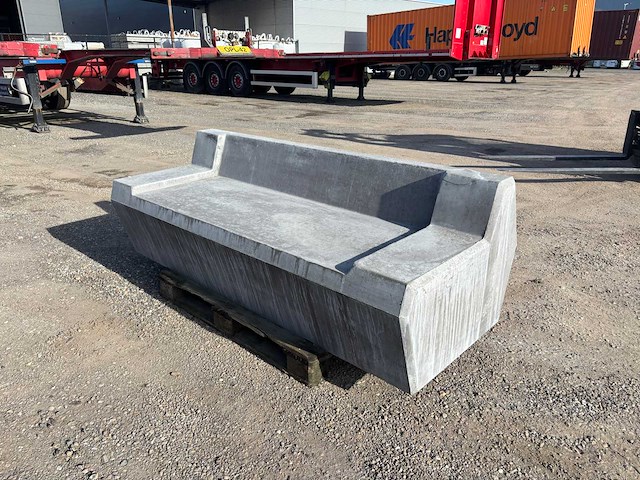 Zitbank beton - grijs - 200 x 85 x 45/65 cm - afbeelding 1 van  5