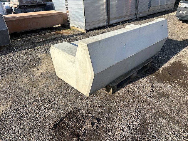 Zitbank beton - grijs - 200 x 85 x 45/65 cm - afbeelding 5 van  5