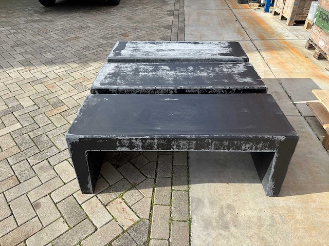 Zitbank beton - zwart gecoat - 120 x 45 x 45 cm (3x) - afbeelding 2 van  3