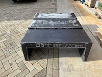 Zitbank beton - zwart gecoat - 120 x 45 x 45 cm (3x) - afbeelding 2 van  3