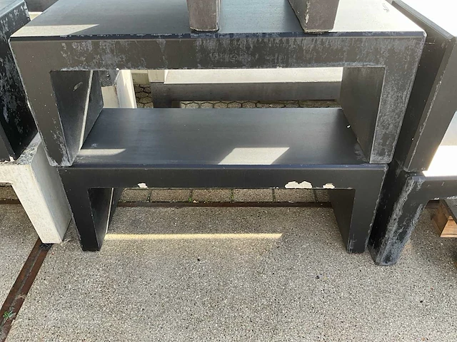 Zitbank beton - zwart gecoat - 120 x 45 x 45 cm (3x) - afbeelding 4 van  5