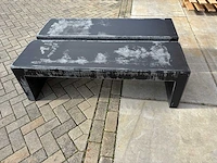 Zitbank beton - zwart gecoat - 150 x 45 x 45 cm (2x)