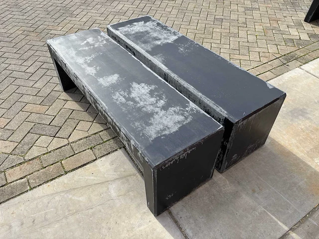 Zitbank beton - zwart gecoat - 150 x 45 x 45 cm (2x) - afbeelding 2 van  3