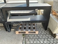 Zitbank beton - zwart gecoat - 150 x 45 x 45 cm (2x) - afbeelding 3 van  3