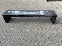 Zitbank beton - zwart gecoat - 220 x 45 x 45 cm