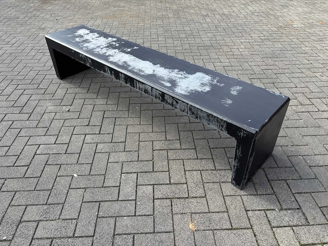 Zitbank beton - zwart gecoat - 220 x 45 x 45 cm - afbeelding 2 van  3