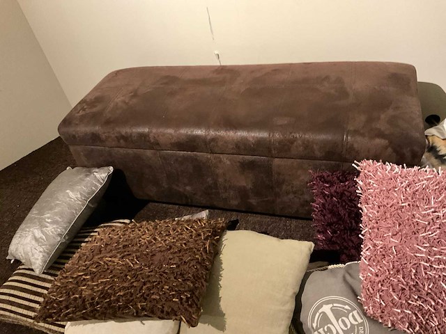 Zitbank met klep en diverse kussens - afbeelding 3 van  3