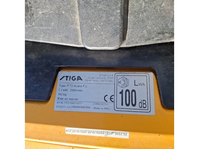 Zitmaaier, stiga, f 72 hydro f.l. - afbeelding 4 van  23