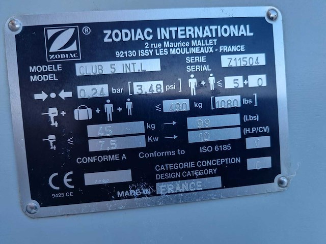Zodiac - 320 airdeck - rubberboot - afbeelding 3 van  11