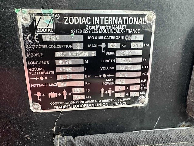 Zodiac - futura s mk2 - rib - afbeelding 2 van  11