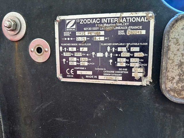 Zodiac mk2c futura rubberboot freewheel trailer - afbeelding 4 van  12