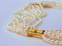 Zoetwater parel collier ''rice beads'' tokyo ginza district - afbeelding 2 van  8