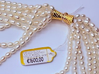 Zoetwater parel collier ''rice beads'' tokyo ginza district - afbeelding 3 van  8