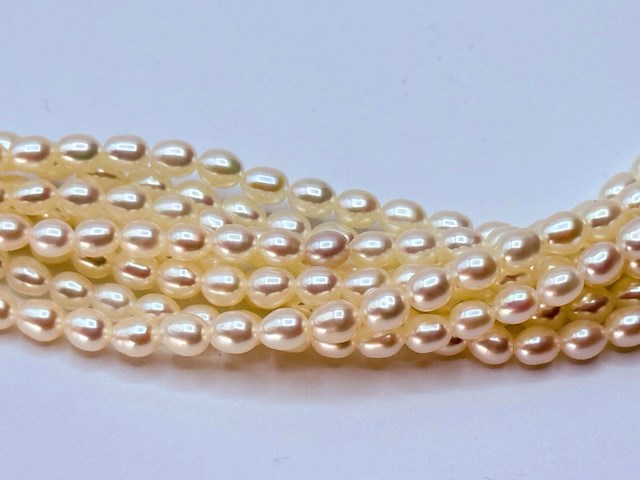 Zoetwater parel collier ''rice beads'' tokyo ginza district - afbeelding 6 van  8