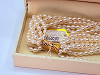 Zoetwater parel collier ''rice beads'' tokyo ginza district - afbeelding 7 van  8