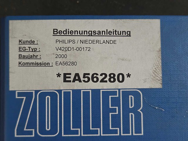 Zoller - 2000 - sat 1 v420 - voorinstelapparaat - afbeelding 16 van  29