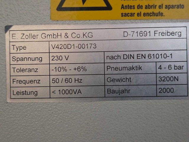 Zoller - 2000 - v420d1 - voorinstelapparaat - afbeelding 26 van  28