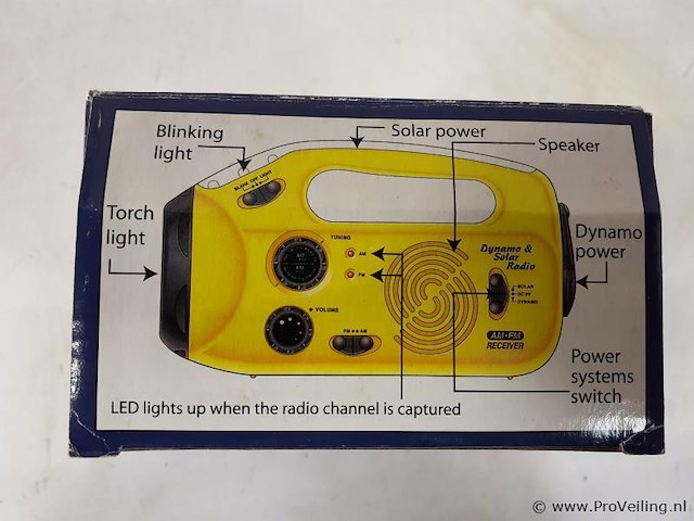 Zonne- en dynamoradio met lamp gm725 - afbeelding 8 van  8