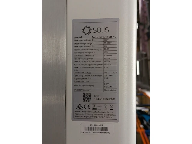 Zonne-omvormer, ginlong, solis-mini-1500-4g - afbeelding 4 van  4