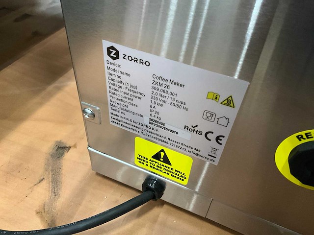 Zorro zkm 26 koffiemachine - afbeelding 5 van  5