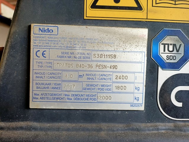 Zoutstrooier 4.0 m³, nido, stratos b40-36 pesn-490, 2017 - afbeelding 9 van  14