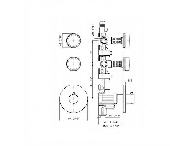 Zucchetti savoir thermostaat mixer kraan inbouw douche - zsv091.cc - afbeelding 2 van  4