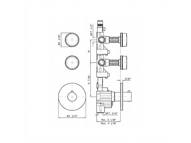 Zucchetti savoir thermostaat mixer kraan inbouw douche - zsv091.cc - afbeelding 3 van  7